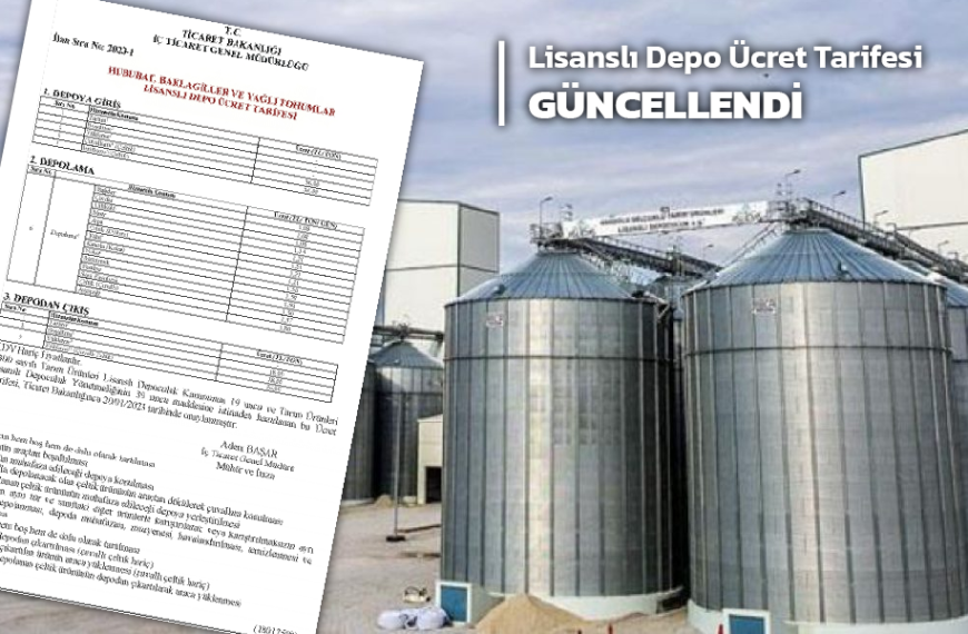 LİSANSLI DEPOLAR İÇİN ÜCRET TARİFELERİ YENİLENDİ (30.01.2026)